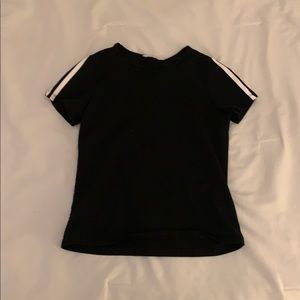 Shein black shirt with white stripes!